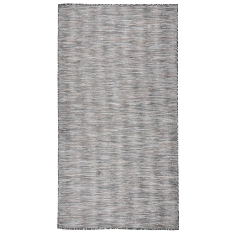Vidaxl extérieur tapis plat tissé 80x150 cm marron et bleu