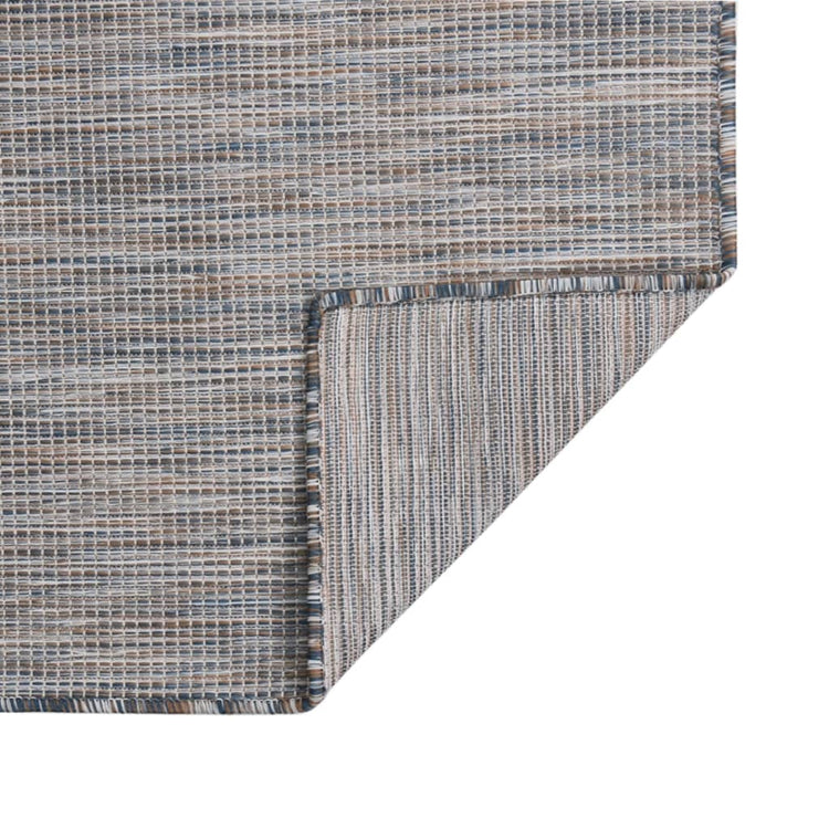 Vidaxl extérieur tapis plat tissé 80x150 cm marron et bleu