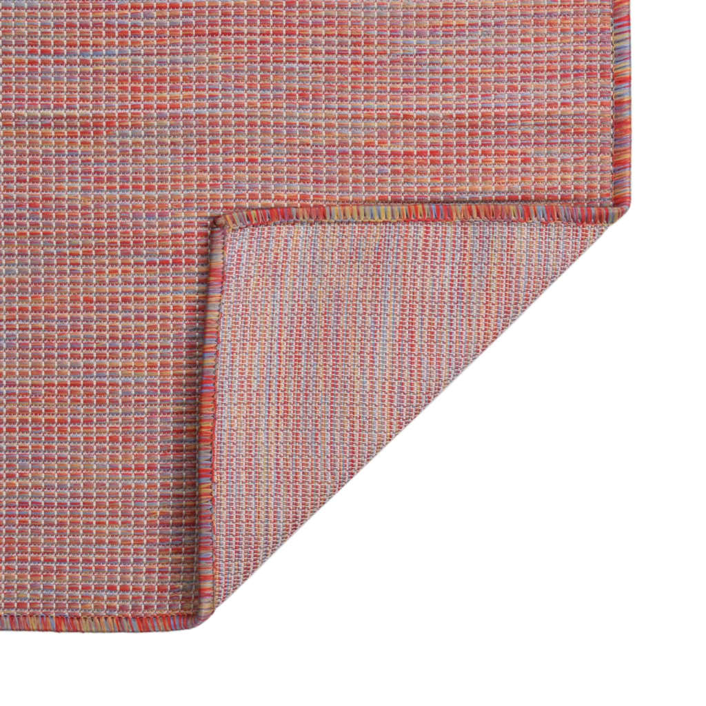 Vidaxl extérieur tapis plat tissé 80x150 cm rouge