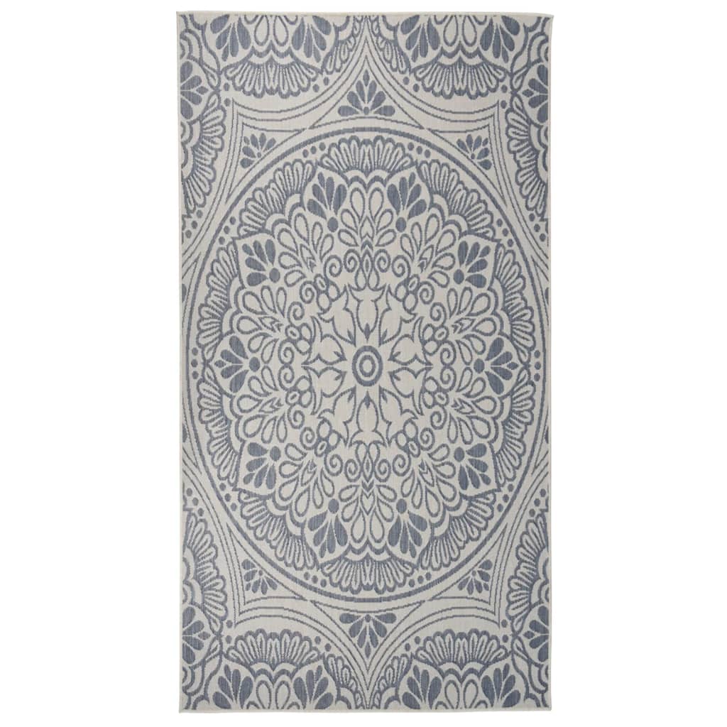 Vidaxl Extérieur tapis avec motif de 80x150 cm à motif en bleu 80x150