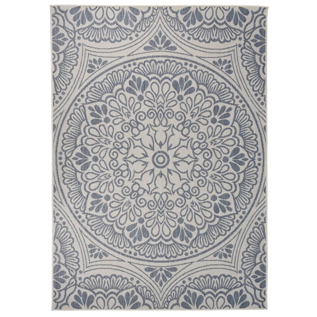 Vidaxl Tapis extérieur avec motif à plat - 120x170 cm en bleu