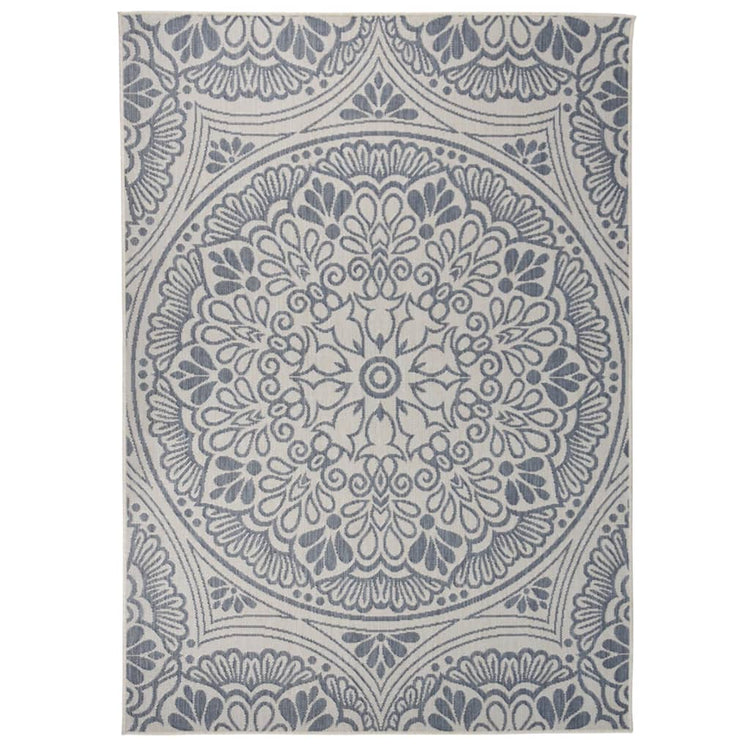 Vidaxl Tapis extérieur avec motif à plat - 120x170 cm en bleu
