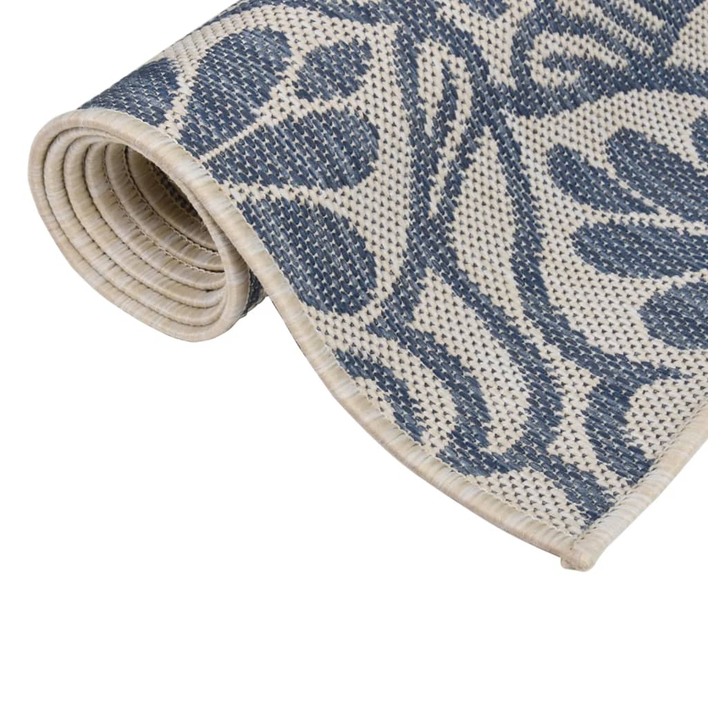 Vidaxl Tapis extérieur avec motif à plat - 120x170 cm en bleu