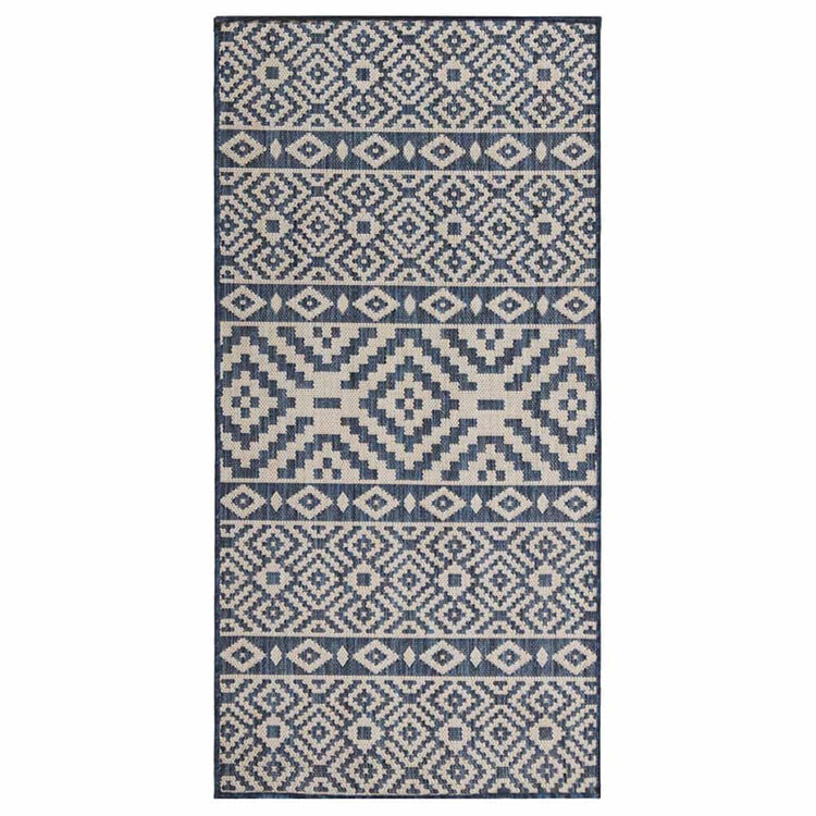 Vidaxl Tapis extérieur avec motif de 100 x 200 cm de motif en bleu