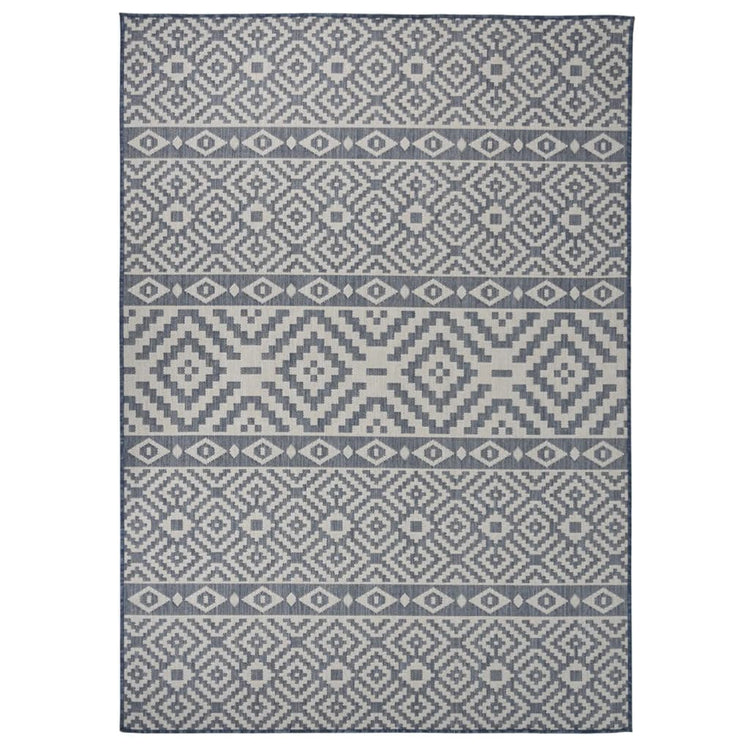 Vidaxl Tapis extérieur avec motif à plat - 120x170 cm en bleu