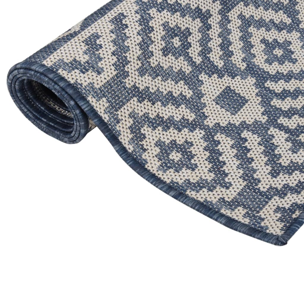 Vidaxl Tapis extérieur avec motif à plat - 120x170 cm en bleu