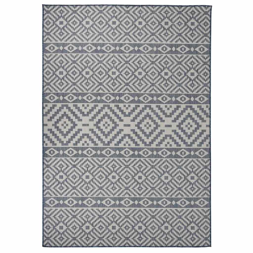 Vidaxl Tapis extérieur avec motif à plat 160x230 cm bleu