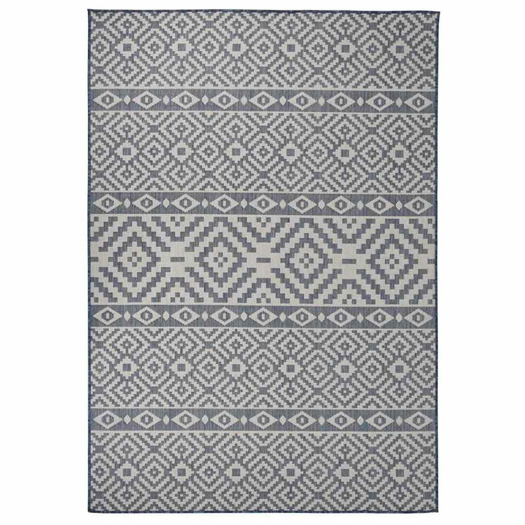 Vidaxl Tapis extérieur avec motif à plat 160x230 cm bleu