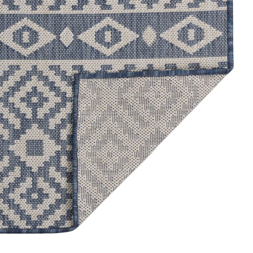Vidaxl Tapis extérieur avec motif à plat 160x230 cm bleu