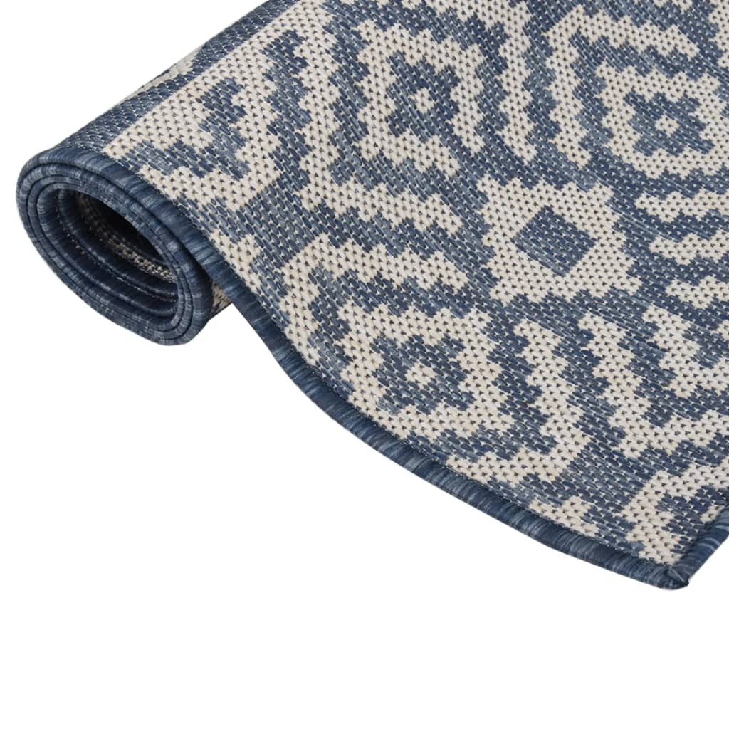 Vidaxl Tapis extérieur avec motif à plat 160x230 cm bleu