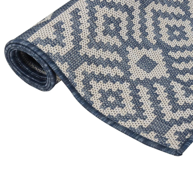 Vidaxl Tapis extérieur avec motif à plat 160x230 cm bleu