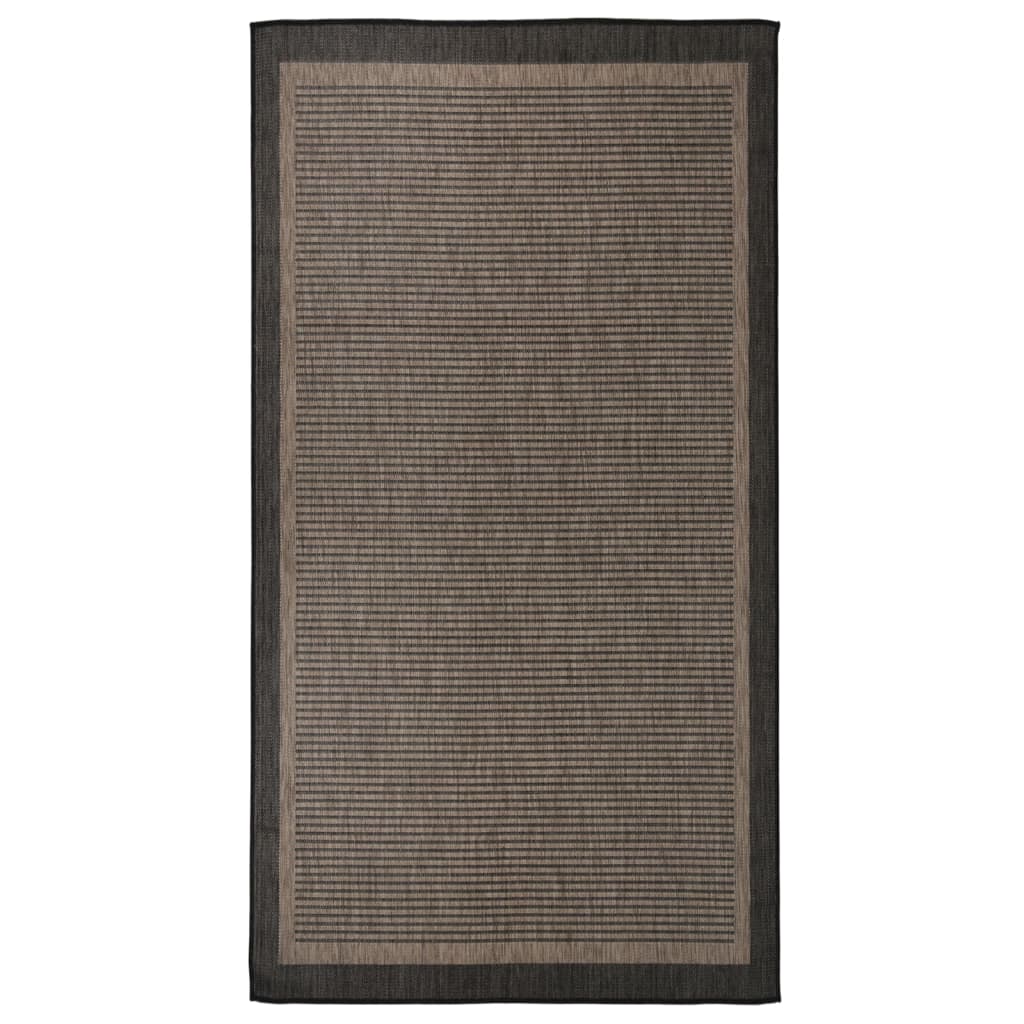 Vidaxl extérieur tapis plat tissé 80x150 cm brun foncé