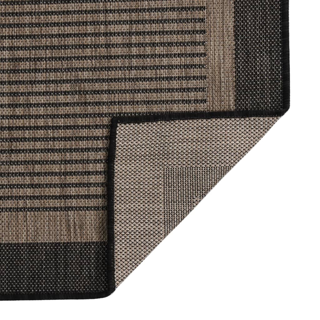 Vidaxl extérieur tapis plat tissé 80x150 cm brun foncé