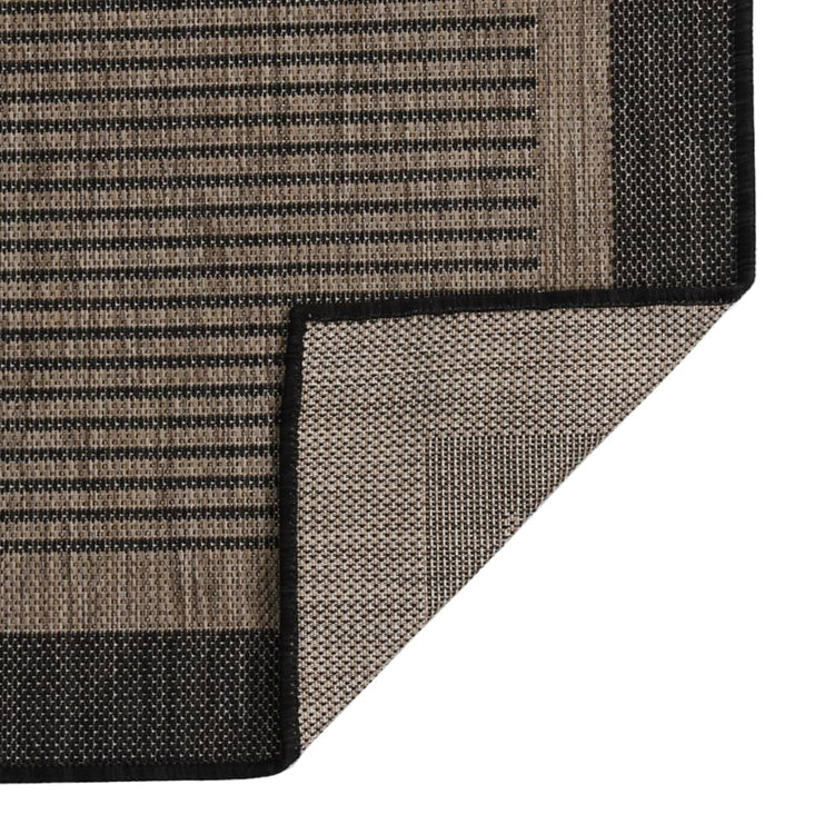 Vidaxl extérieur tapis plat tissé 80x150 cm brun foncé