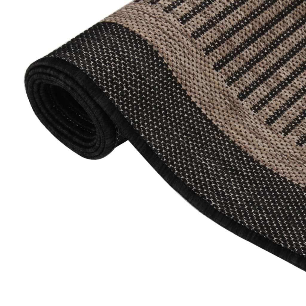 Vidaxl extérieur tapis plat tissé 80x150 cm brun foncé