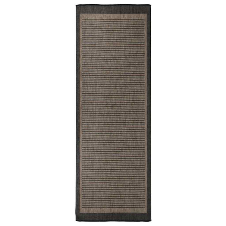 Vidaxl extérieur tapis plat tissé 80x250 cm brun foncé