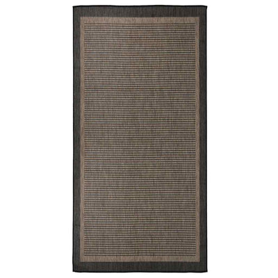 Vidaxl extérieur tapis plat tissé 100x200 cm brun foncé
