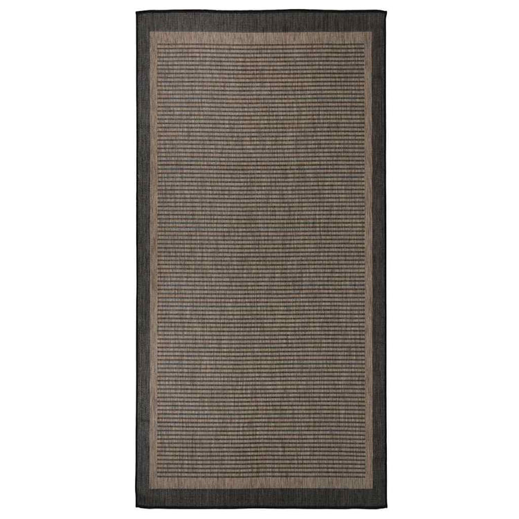 Vidaxl extérieur tapis plat tissé 100x200 cm brun foncé