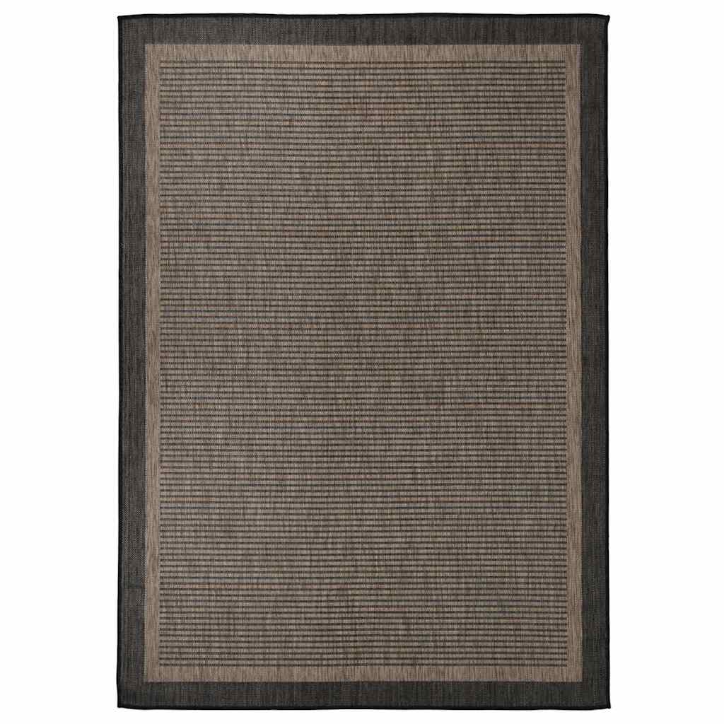 Vidaxl Extérieur tapis plat tissé 140x200 cm brun foncé