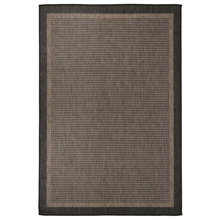 Vidaxl extérieur tapis plat tissé 160x230 cm brun foncé