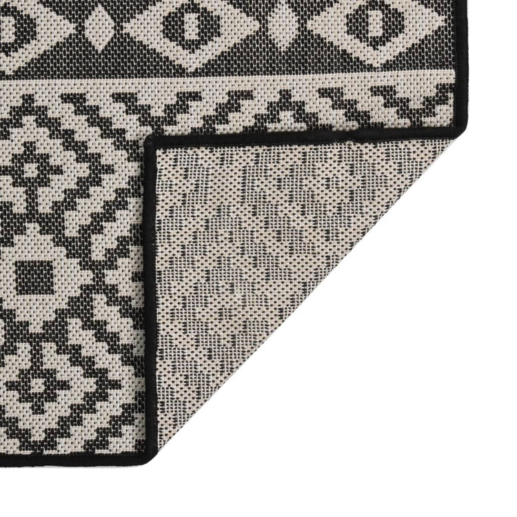 Vidaxl Tapis extérieur avec motif 80x150 cm tissé noir