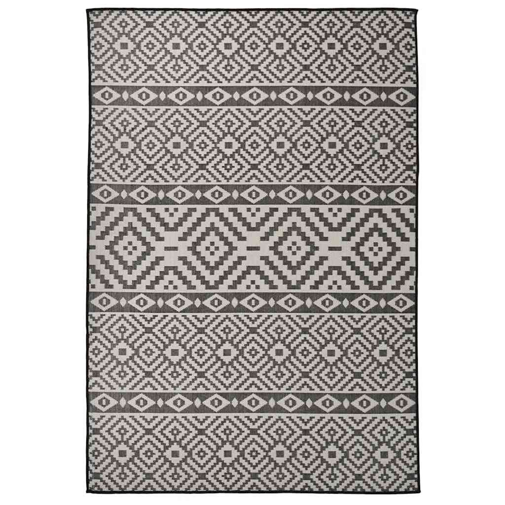 Vidaxl Tapis extérieur avec motif à plat 160x230 cm noir