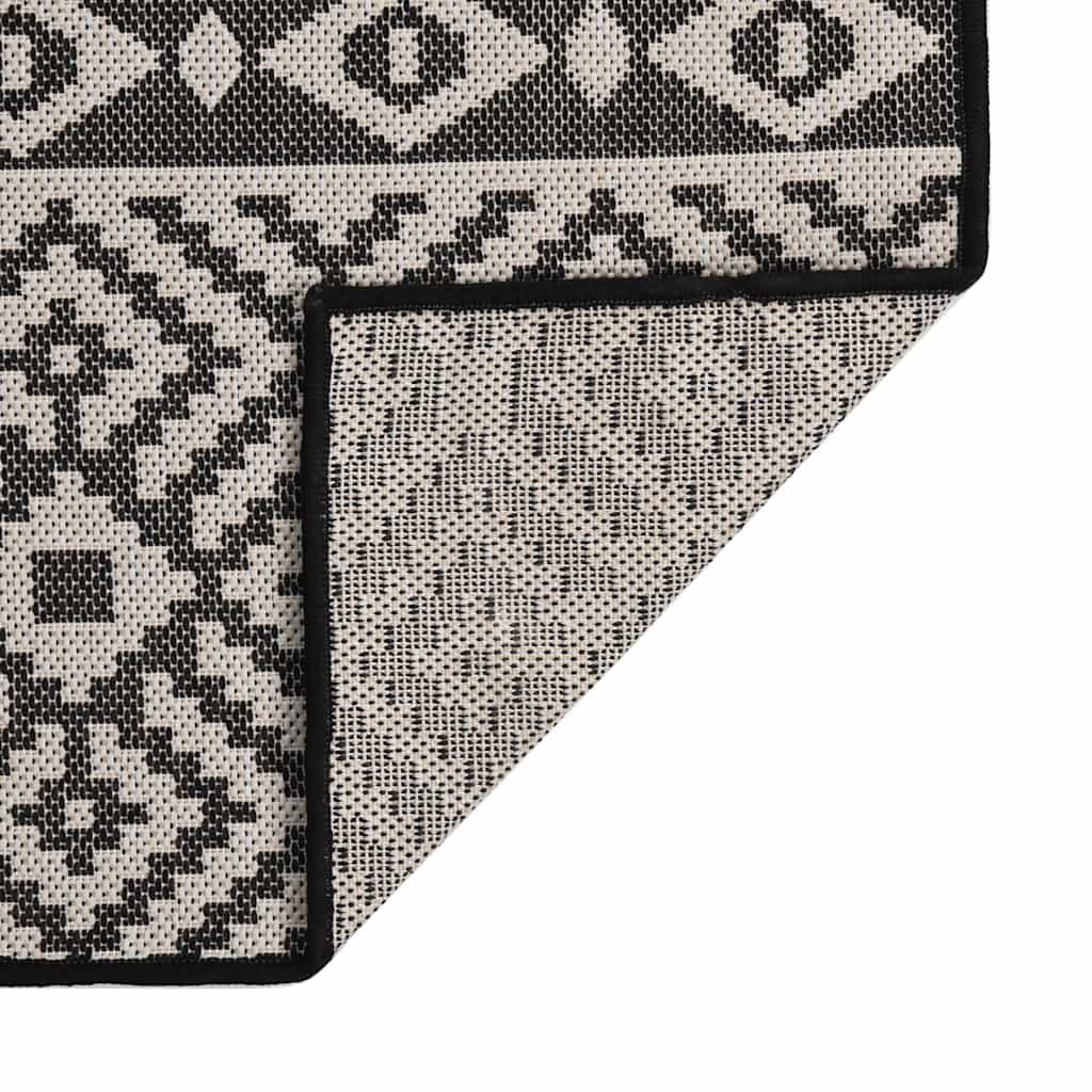 Vidaxl Tapis extérieur avec motif à plat 160x230 cm noir