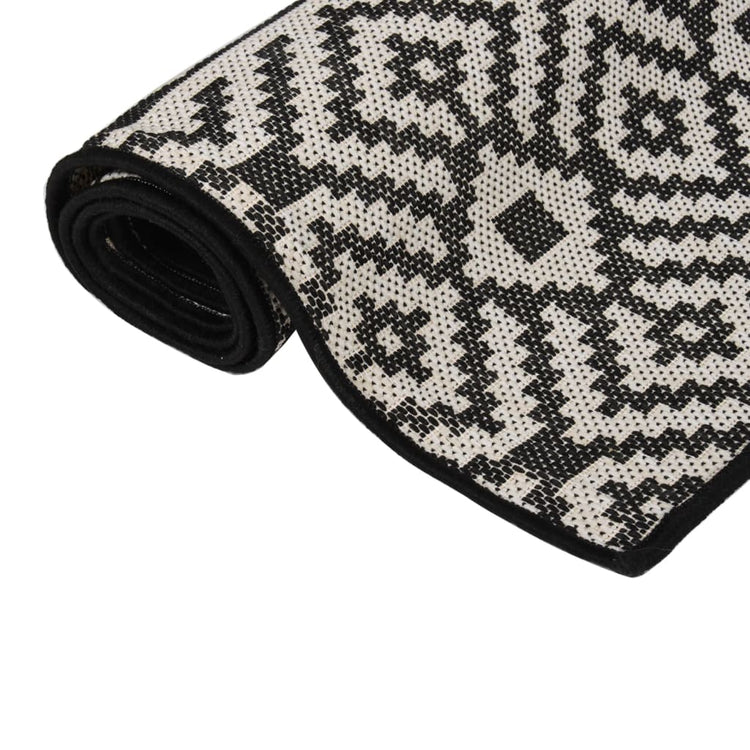 Vidaxl Tapis extérieur avec motif à plat 160x230 cm noir
