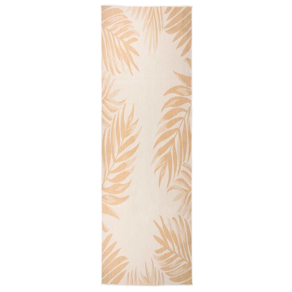 Vidaxl Tapis extérieur avec motif de feuille tissé plat 80x250 cm