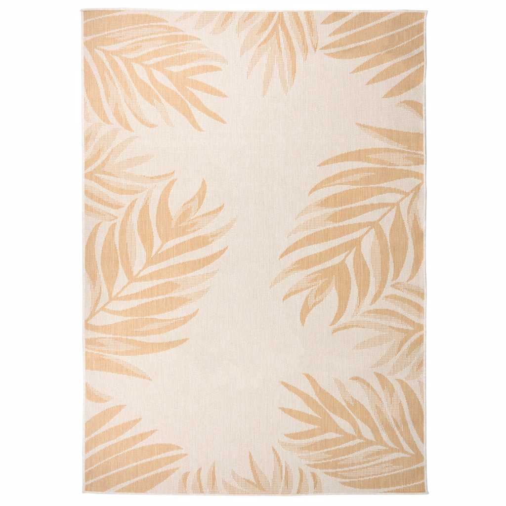 Vidaxl Tapis extérieur avec motif de feuilles tissée plate 140x200 cm