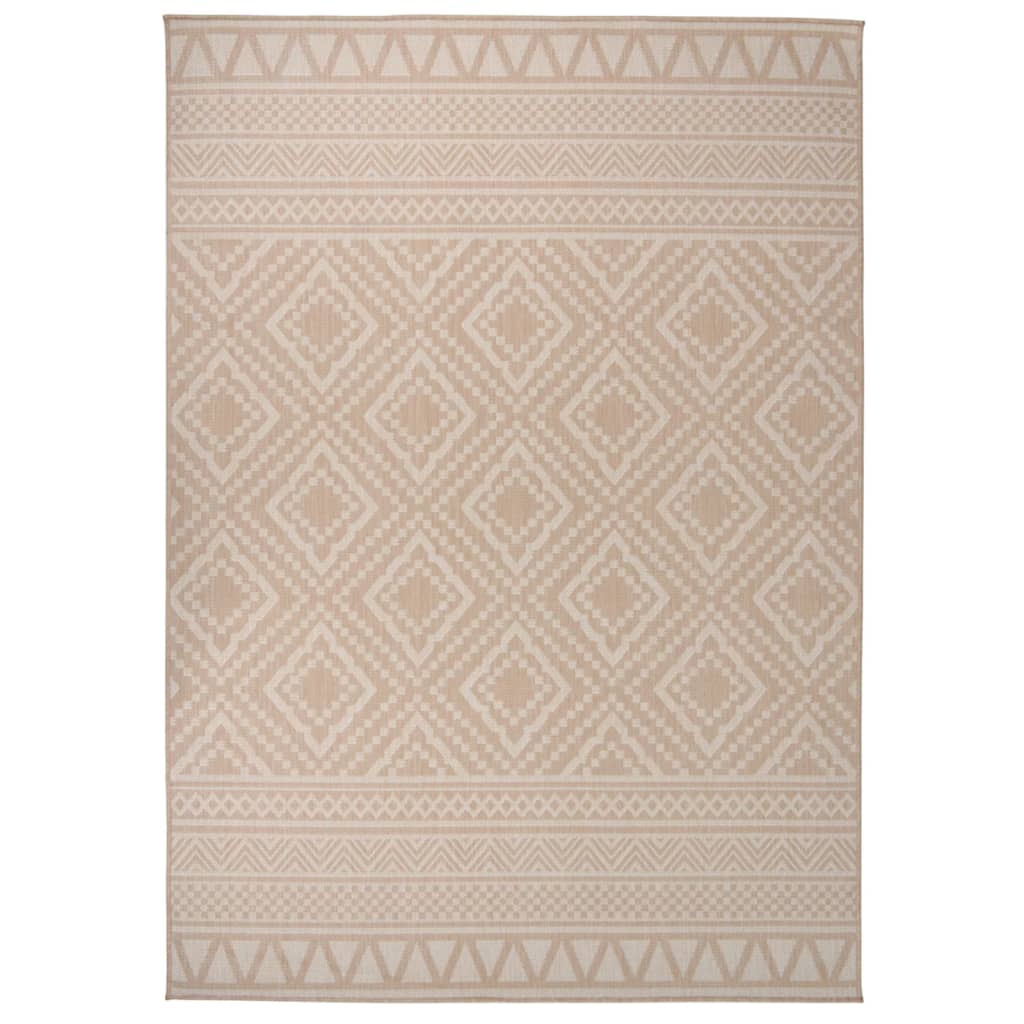 Vidaxl Tapis extérieur avec motif à plat - 120x170 cm brun 120x170