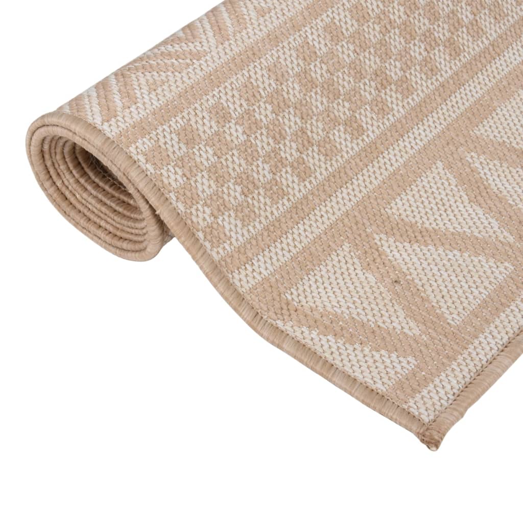 Vidaxl Tapis extérieur avec motif à plat - 120x170 cm brun 120x170