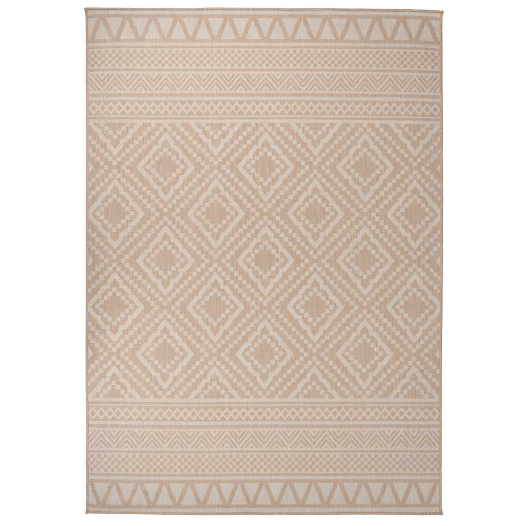 Vidaxl Tapis extérieur avec motif tissé plat 140x200 cm brun