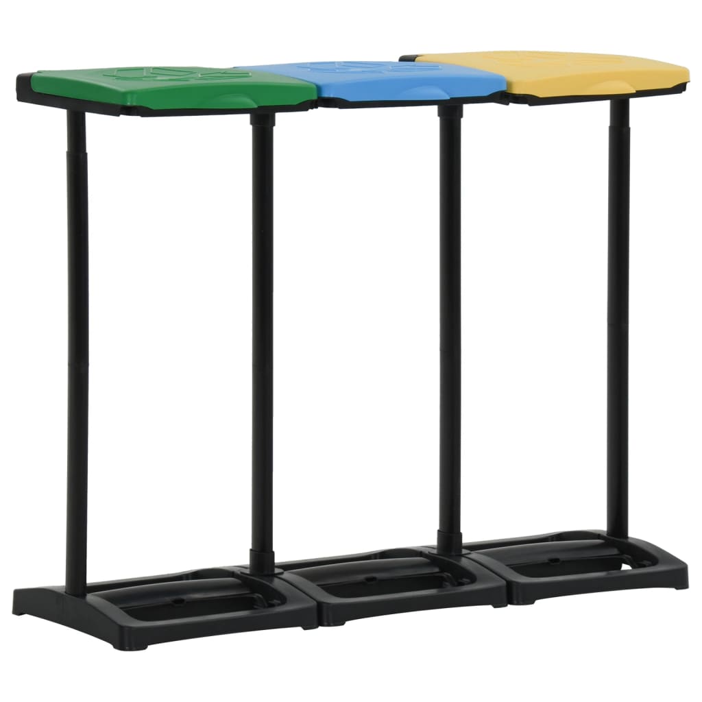 Vidaxl 340989 Sac à déchets Stands avec couvercle 240-330 L pp multicolore