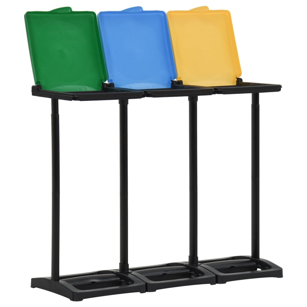 Vidaxl 340989 Sac à déchets Stands avec couvercle 240-330 L pp multicolore