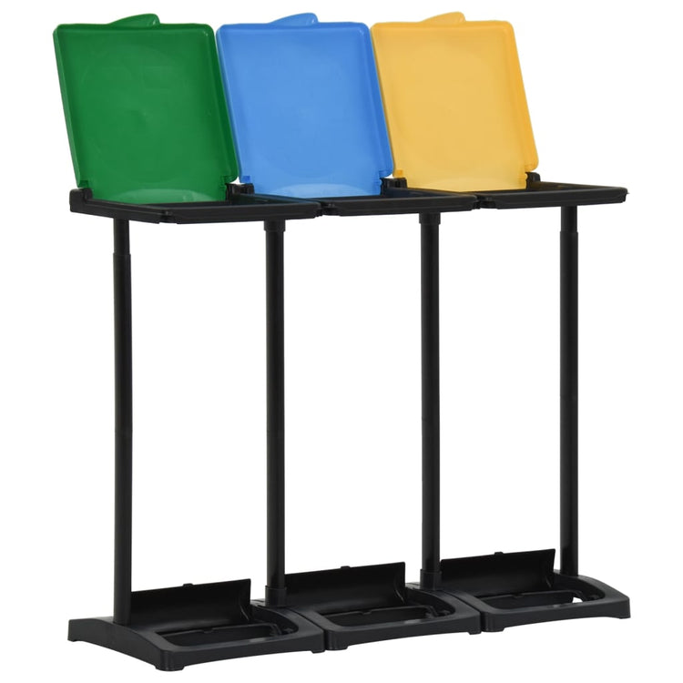 Vidaxl 340989 Sac à déchets Stands avec couvercle 240-330 L pp multicolore