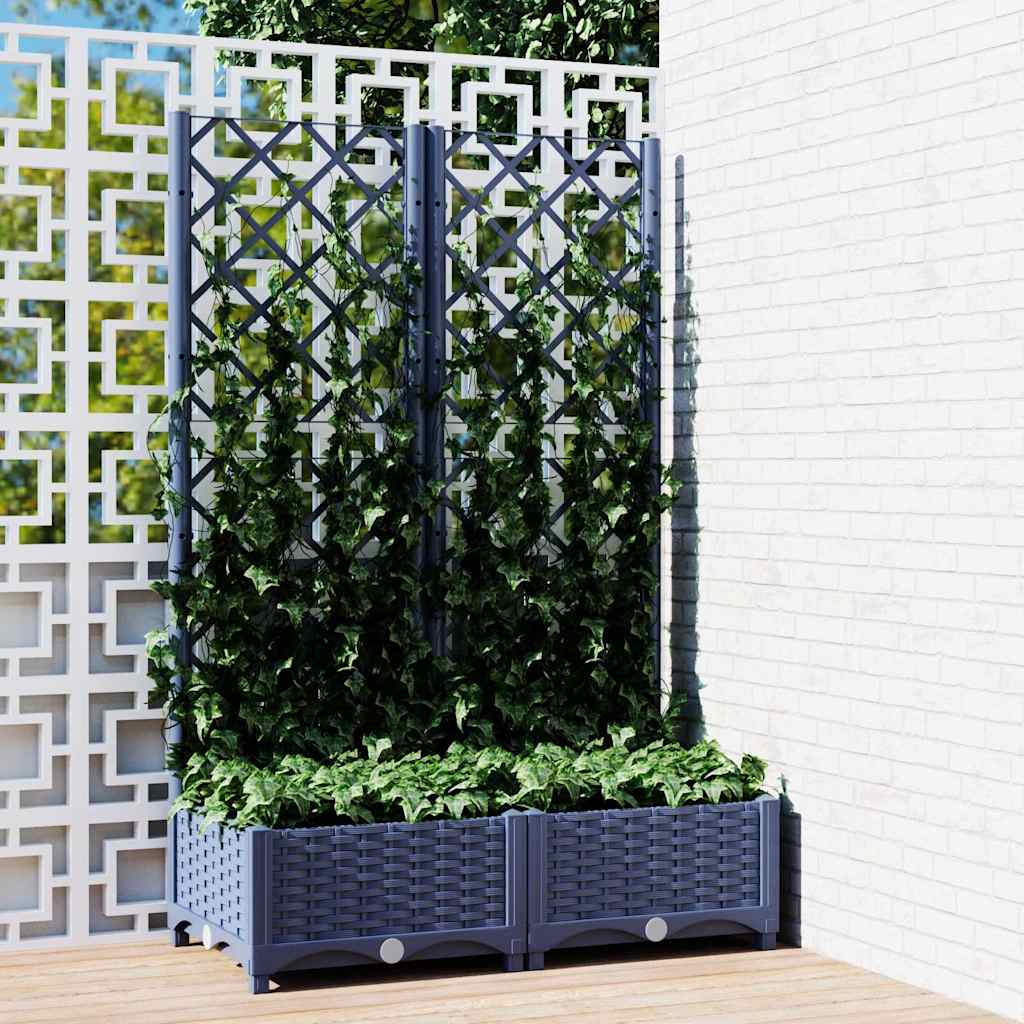 Vidaxl Plannet avec slat 80x40x121,5 cm en polypropène gris foncé