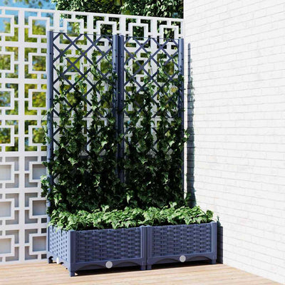Vidaxl Plannet avec slat 80x40x121,5 cm en polypropène gris foncé