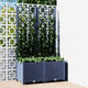 Planteur vidaxl avec slat 80x40x136 cm en polypropène gris foncé
