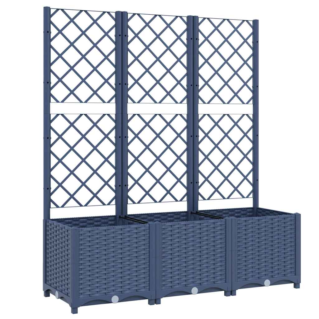 Jardinière Vidaxl avec talons 120x40x136 cm en polypropène gris foncé