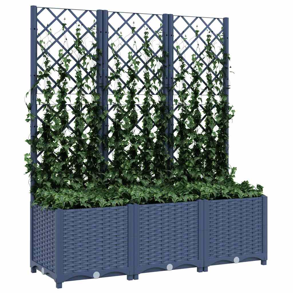 Jardinière Vidaxl avec talons 120x40x136 cm en polypropène gris foncé