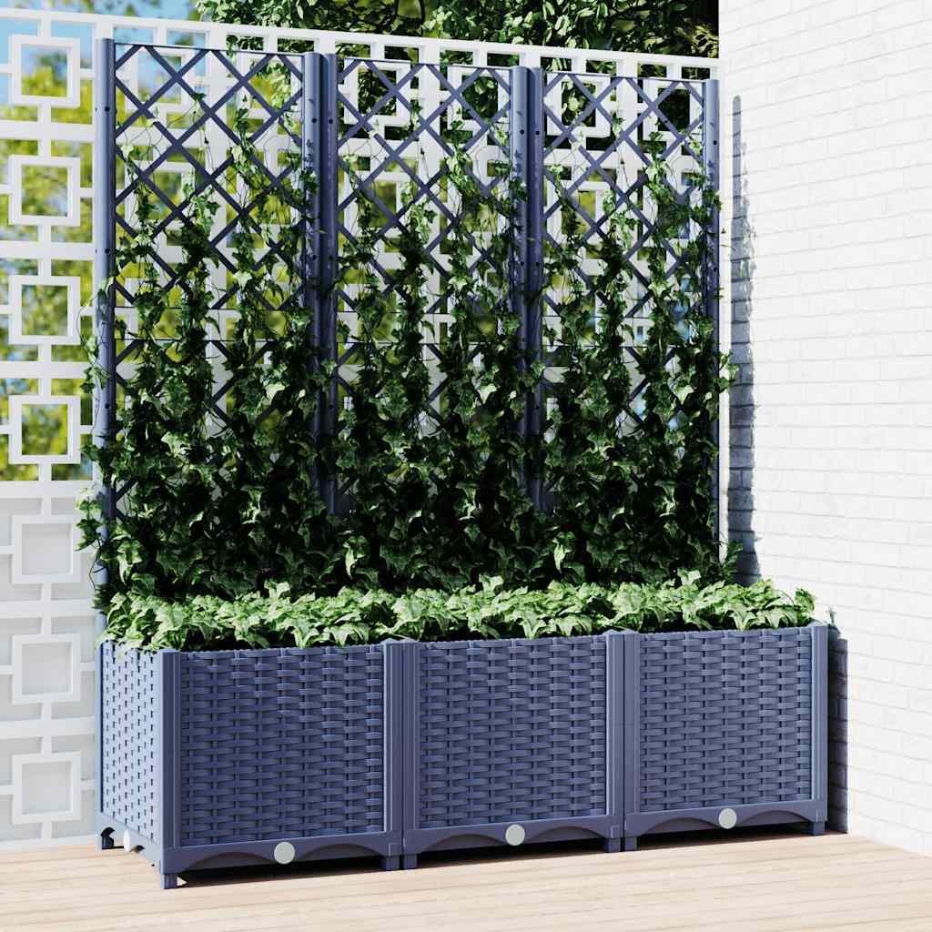 Jardinière Vidaxl avec talons 120x40x136 cm en polypropène gris foncé