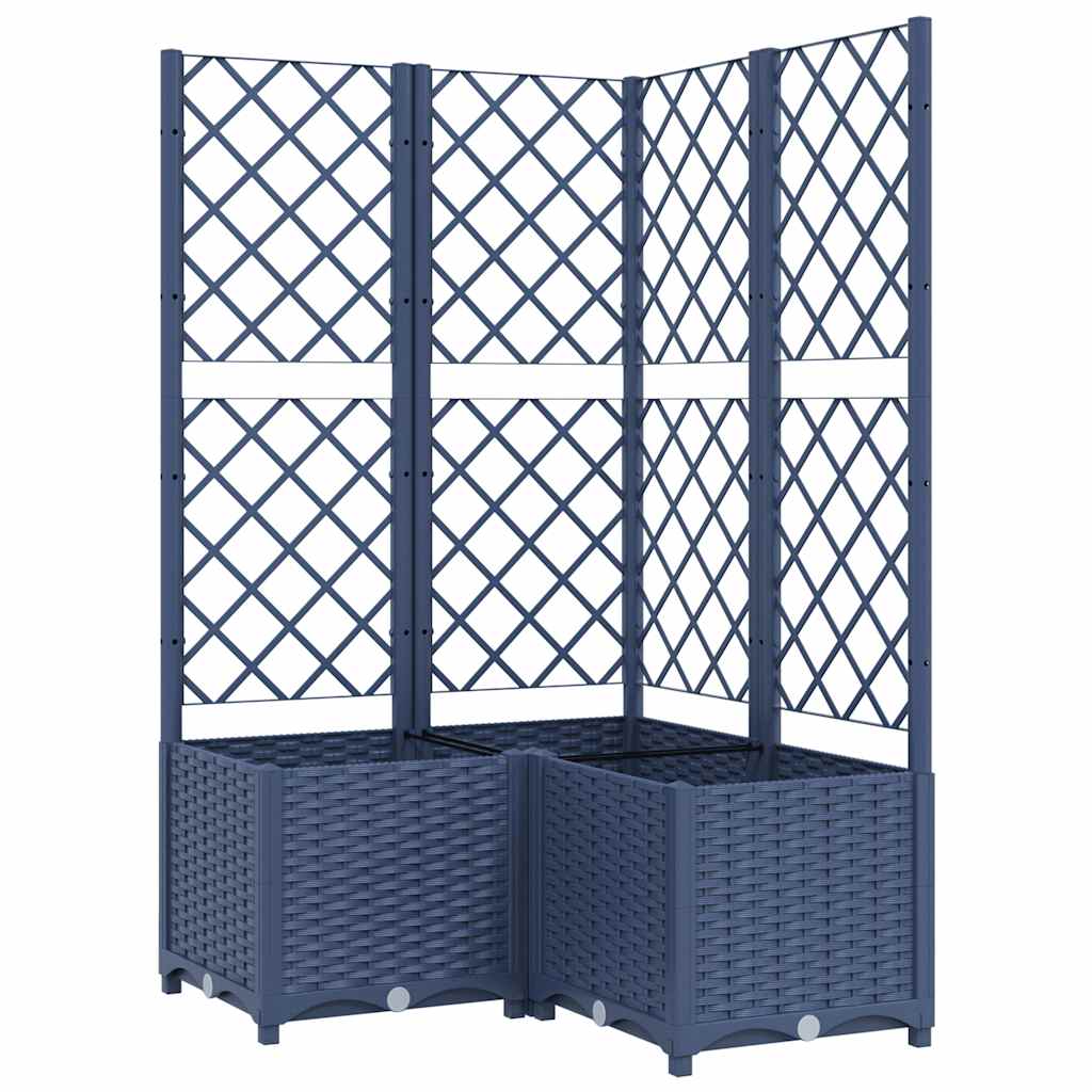 Planteur Vidaxl avec slat 80x80x136 cm en polypropène gris foncé