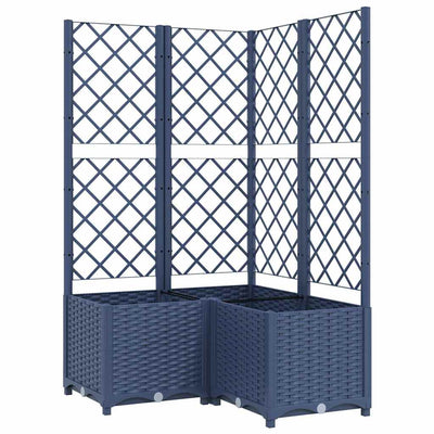 Planteur Vidaxl avec slat 80x80x136 cm en polypropène gris foncé