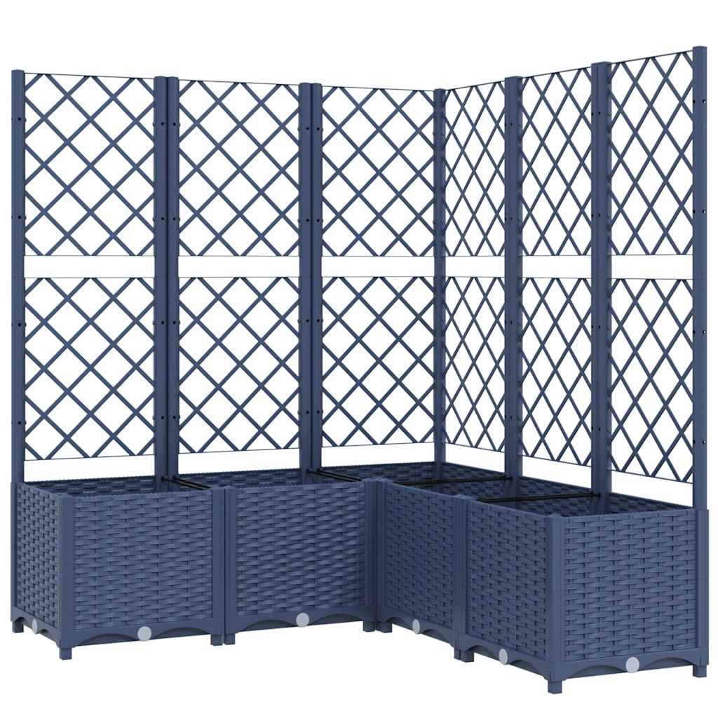 Jardinière Vidaxl avec talons 120x120x136 cm en polypropène gris foncé