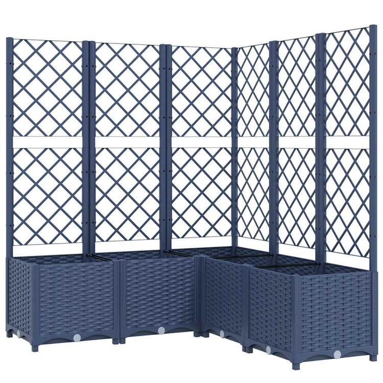 Jardinière Vidaxl avec talons 120x120x136 cm en polypropène gris foncé