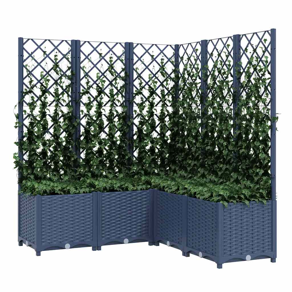 Jardinière Vidaxl avec talons 120x120x136 cm en polypropène gris foncé