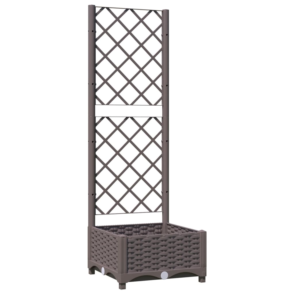 Vidaxl Plannet avec scolarisé 40x40x121,5 cm Brun polypropène