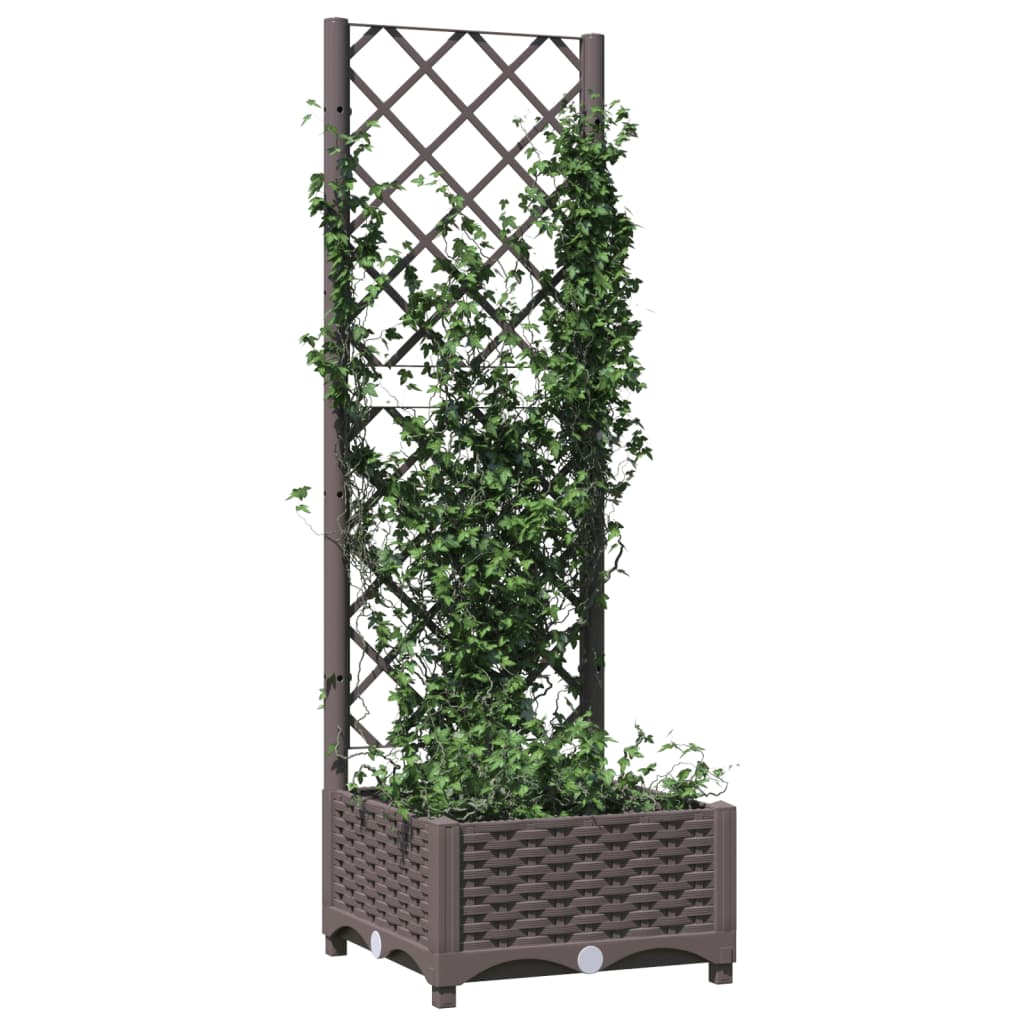 Vidaxl Plannet avec scolarisé 40x40x121,5 cm Brun polypropène