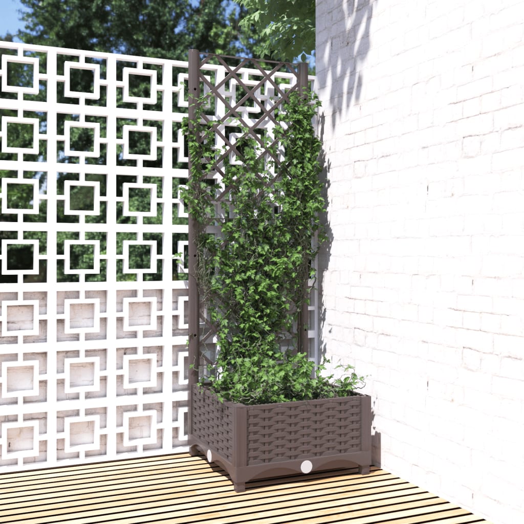 Vidaxl Plannet avec scolarisé 40x40x121,5 cm Brun polypropène